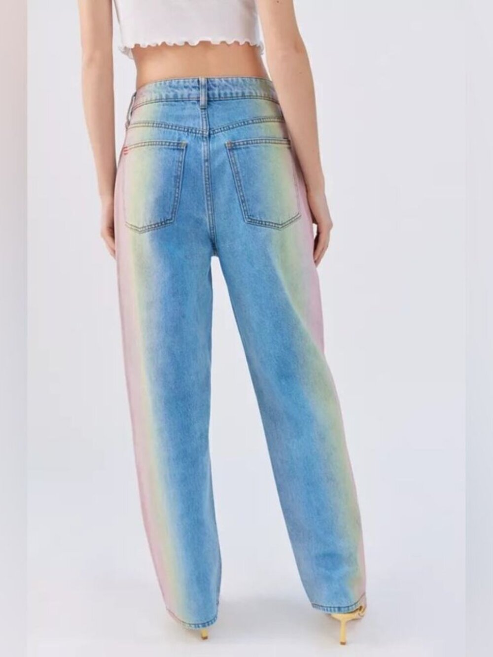 BDG High-Rise Rainbow Wash Straight-Leg Jeans